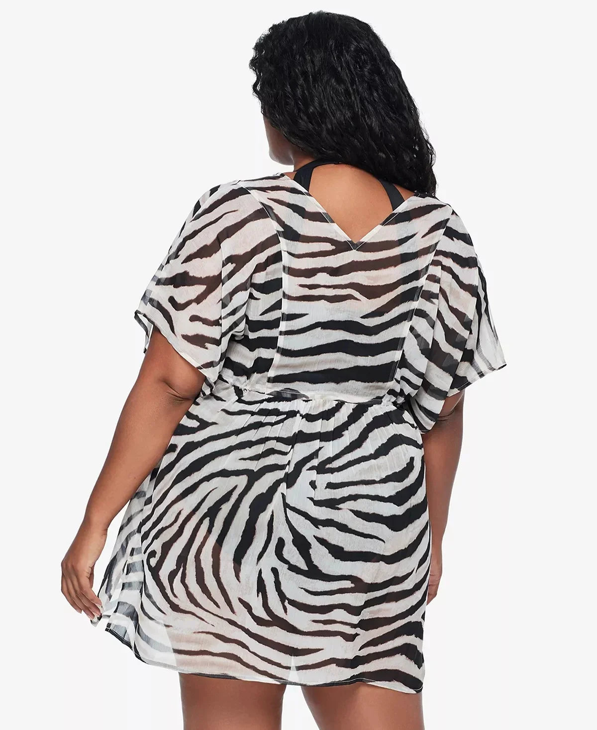 Tunic Ralph BROWN Plus Cover-up, US Zebra-Print Size 2X Lauren