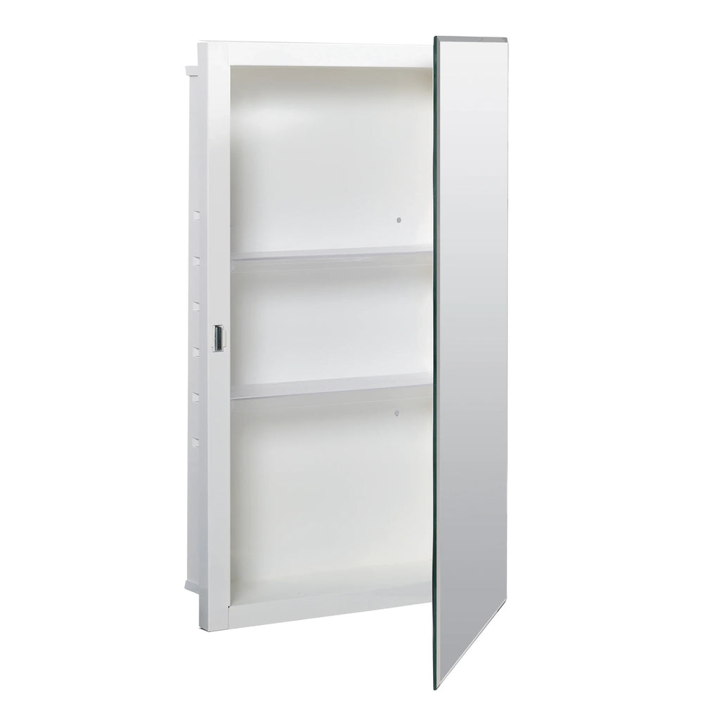 Medicine Rectangle 16" Surface-Mount Zenna Steel Mirror Frameless 26", x Home Cabinet, Recessed or
