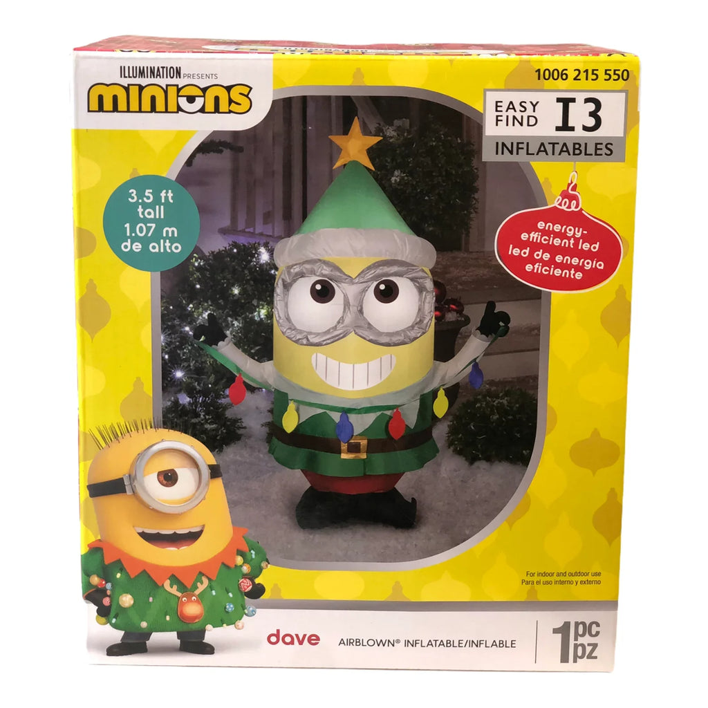 3.5 Gemmy Minions Airblown the Inflatable ft. Dave Elf LED