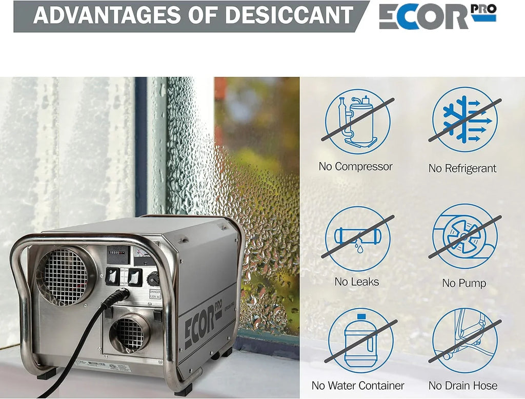 Steel 1400 Desiccant Dehumidifier 115V 11.7 Ecor Pro Watt Amps System 4 Hole 95