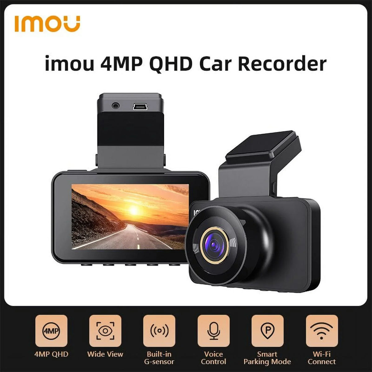 Video G-Sensor Car Front Recorder 24h Lapse 4MP Time Control Voice Night Dash Dashcam Cam Camera Parking Imou DVR Vision Monitor