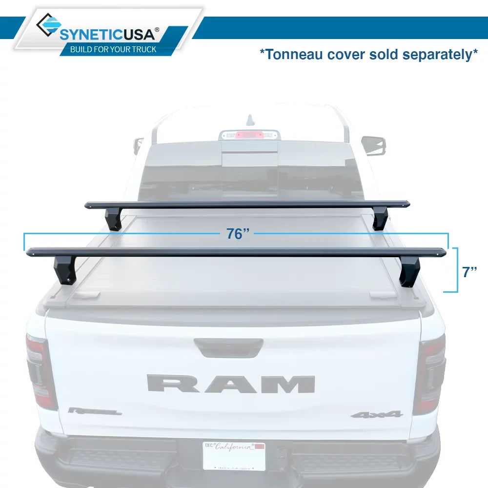 Cargo F150 Crossbar with HD Syneticusa Truck Heavy Silverado Compatible Towers Bed Adjustable Rack Duty Titan Tundra Ram