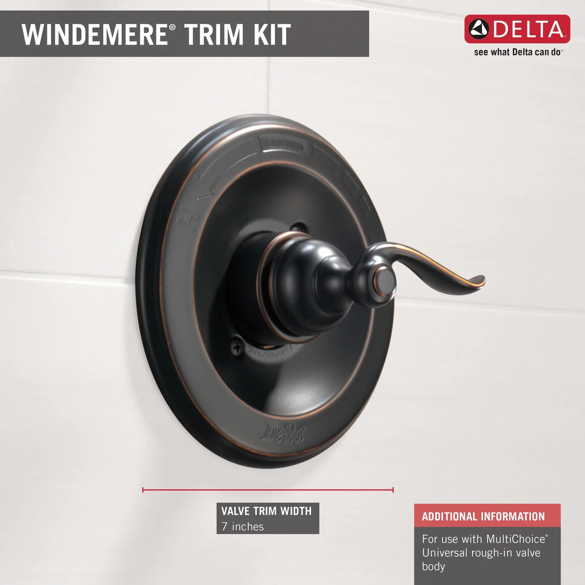 Oil Tub Only Windemere Delta Rubbed Bronze Faucet BT14096-OB Single Shower / Handle Trim in
