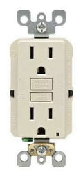 15 Outlet pk 1 Light Leviton 5-15R Duplex 125 volt GFCI Almond SmartlockPro amps