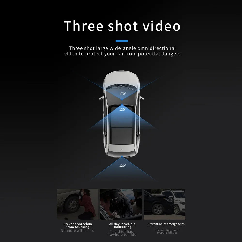 Rearview Car Car Auto Safety Walmeck Car WDR Video Car Car ty Clear HDR Dash Cam Cameras Rearview Dash Auto 2in Car 170°Wide Auto Camera Camera Dash Camera,Clear 3 Cameras QISUO Cam 2in Video Mirror