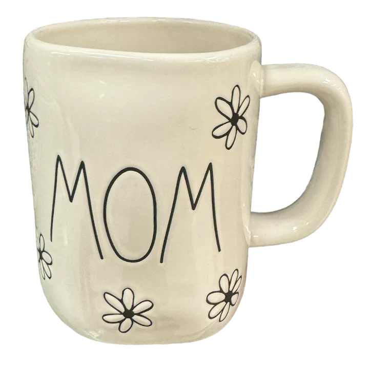 dishwasher Ceramic Ivory Dunn 16 get oz Mother's Microwave Black Letters Mug Daisys Rae hot Black safe Day MOM LL in may
