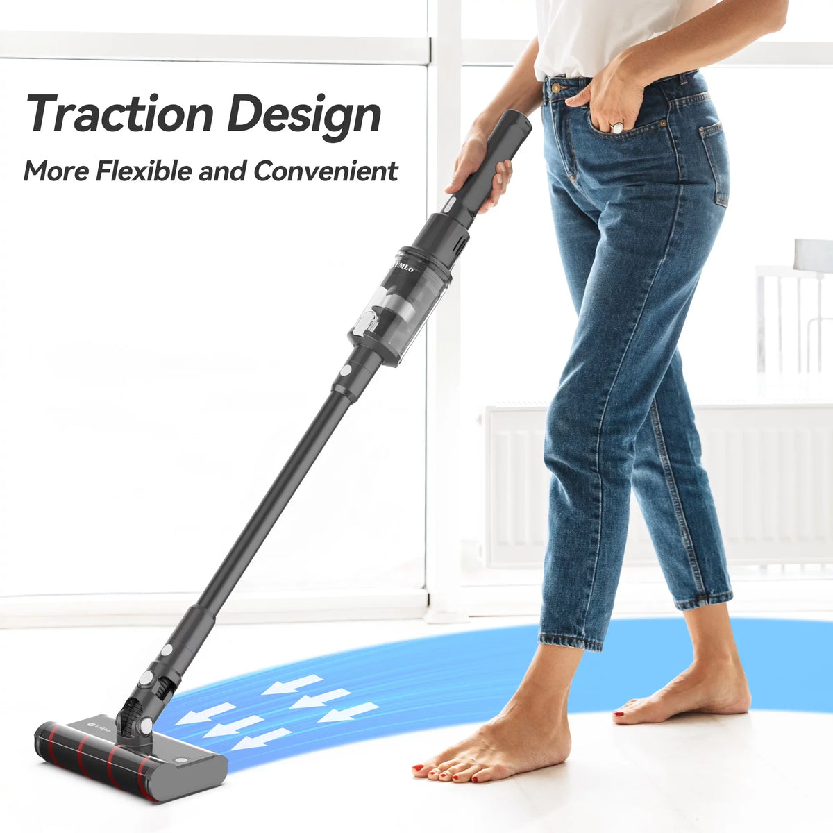 Vacuum Vacuum,Lightweight Vacuum Cleaner Soft Home Cleaner 40Mins Floor for Umlo Cordless Hardwood Handheld Brush Sofa Head, Double Roller 22kPa Powerful Directional Runtime Car up to 6-in-1