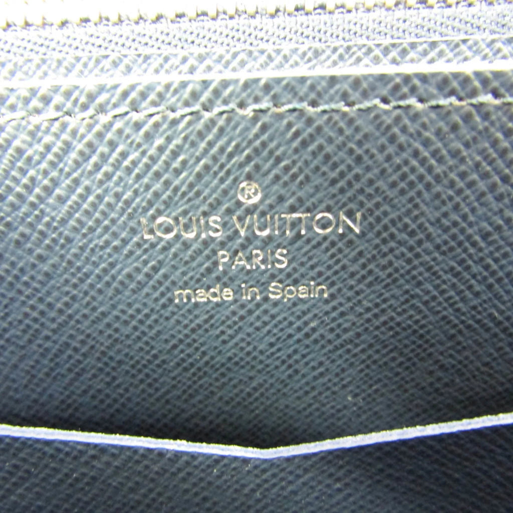 M64019 Men's Leather Taiga Wallet Long Taiga Zippy Blue Vuitton Louis Navy (bi-fold) XL Pre-Owned (Good)