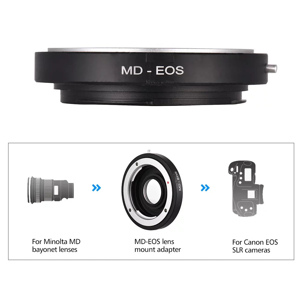 Camera Andoer Ring Minolta Focus for Lens Infinity Canon Adapter to Mount MD- Lens Corrective for Lens MD with EF Fit