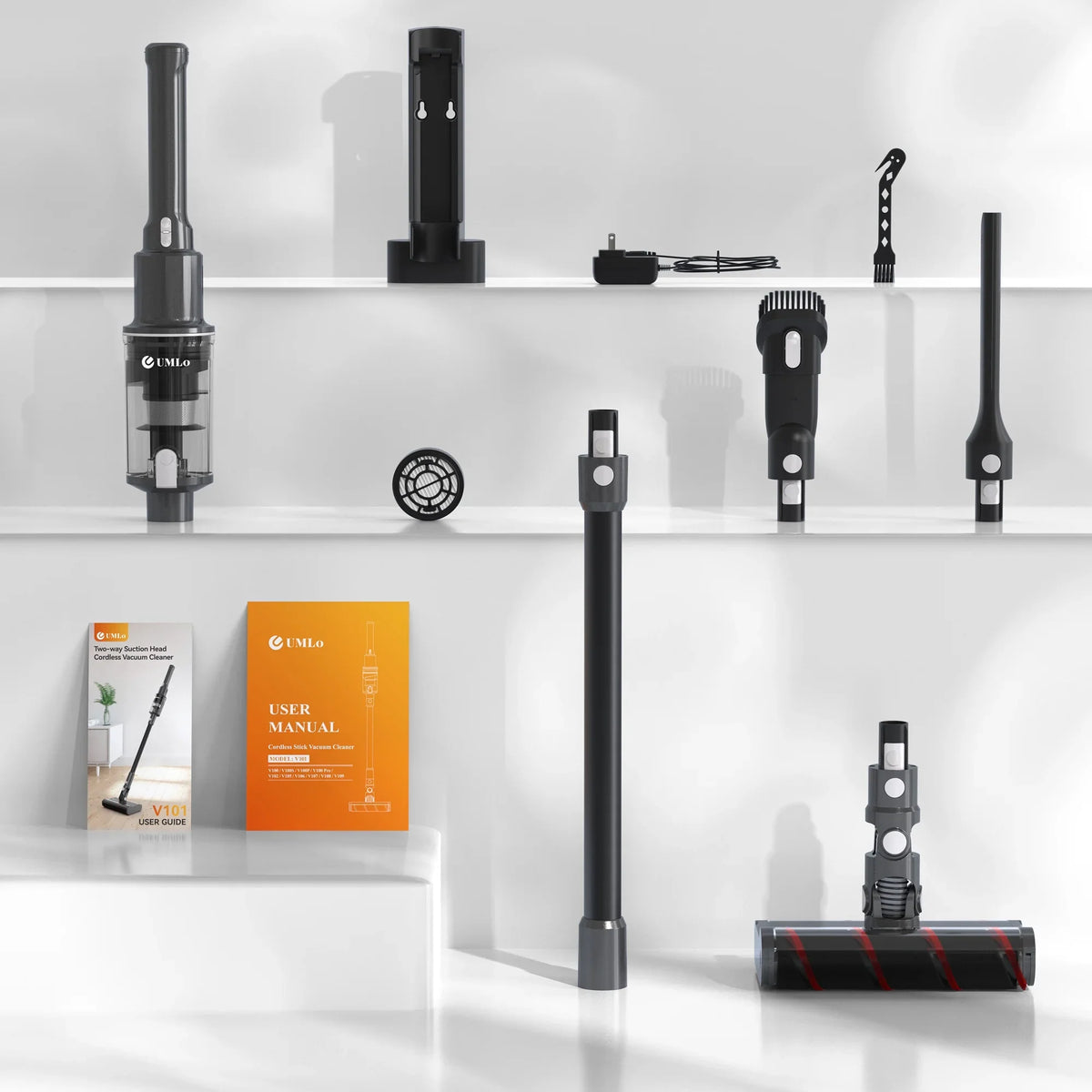 Vacuum Vacuum,Lightweight Vacuum Cleaner Soft Home Cleaner 40Mins Floor for Umlo Cordless Hardwood Handheld Brush Sofa Head, Double Roller 22kPa Powerful Directional Runtime Car up to 6-in-1