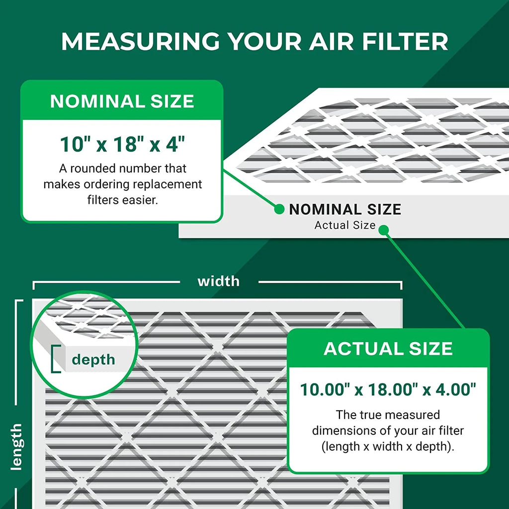 10x18x4 Filterbuy Filters HVAC Furnace Air MERV (6-Pack) AC 13 Pleated