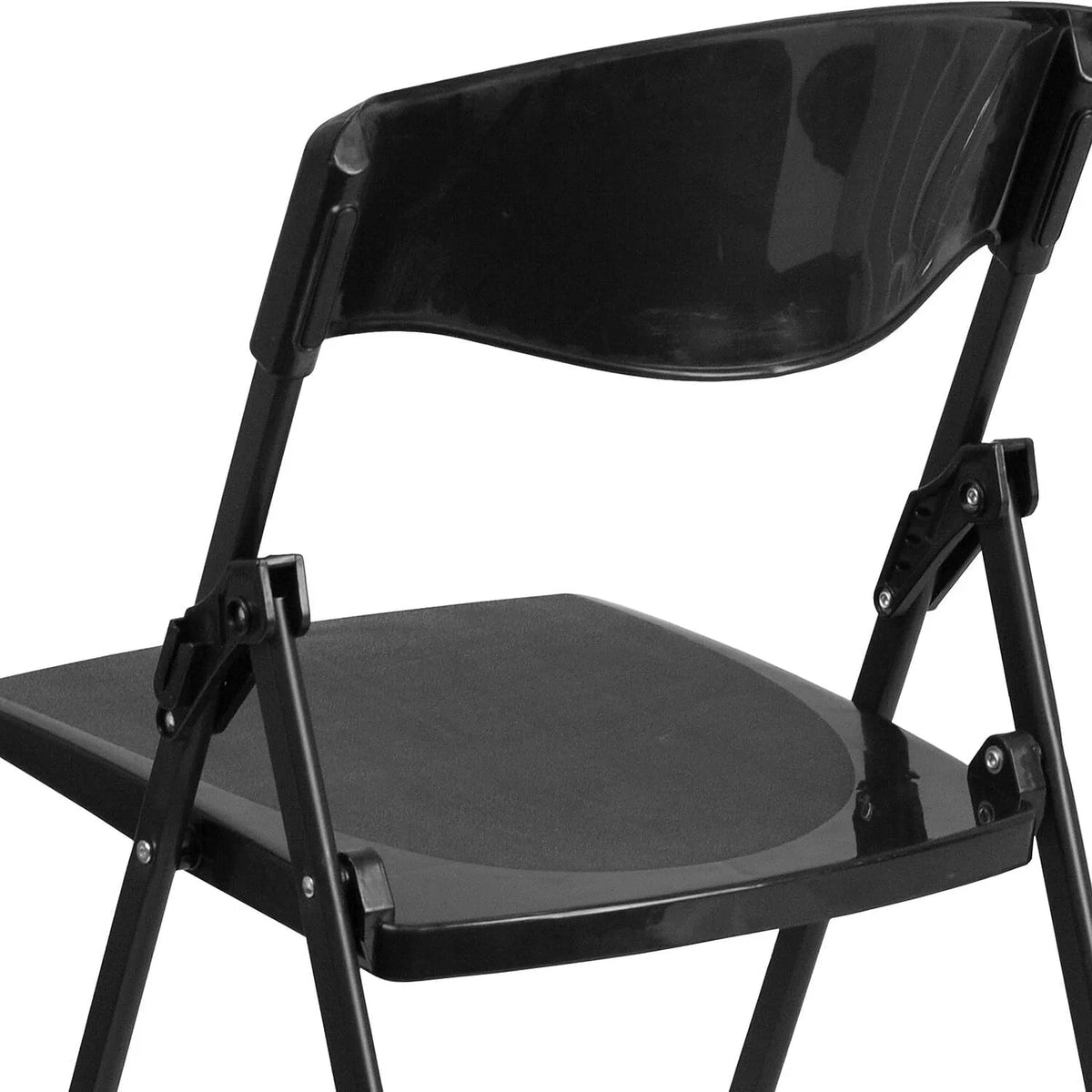 Chair HERCULES Heavy Brackets 500 With Duty Plastic Series 6 Capacity Lb. Pack Folding Ganging Black Built-In