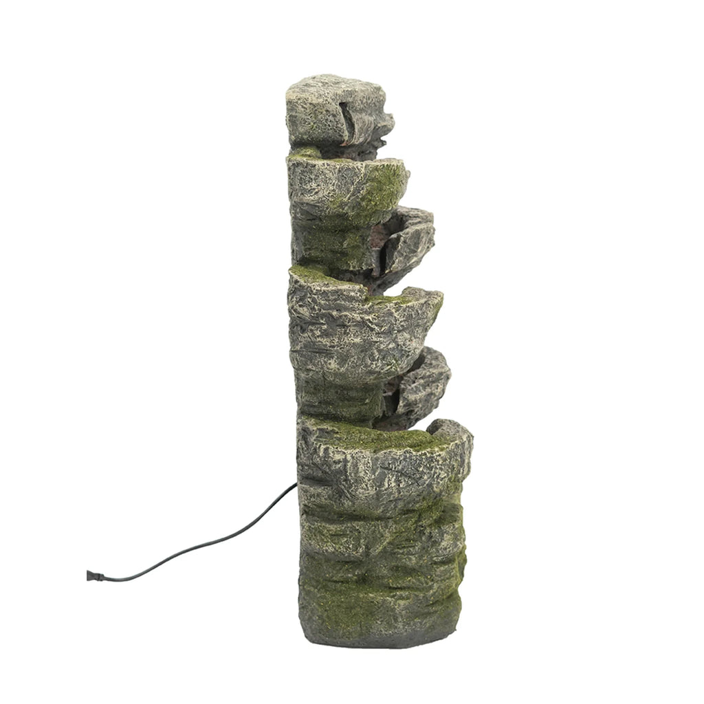 '- CC Fountain Tabletop Brown Furnishings 13.75" Cascading with Light Stone Outdoor Home -