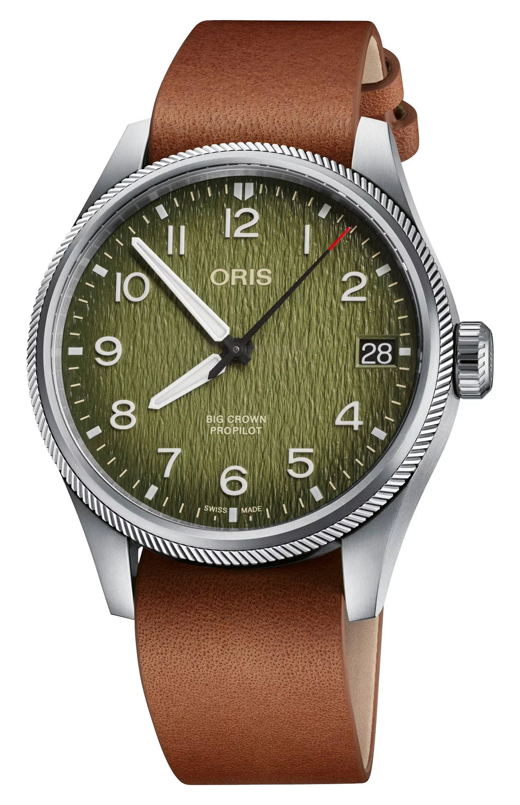 ProPilot Strap Air Green Date 4187-Set 751 Mens Green 7761 Okavango Oris Watch Brown Dial Textile Edition Interchangeable Limited Automatic Rescue Leather