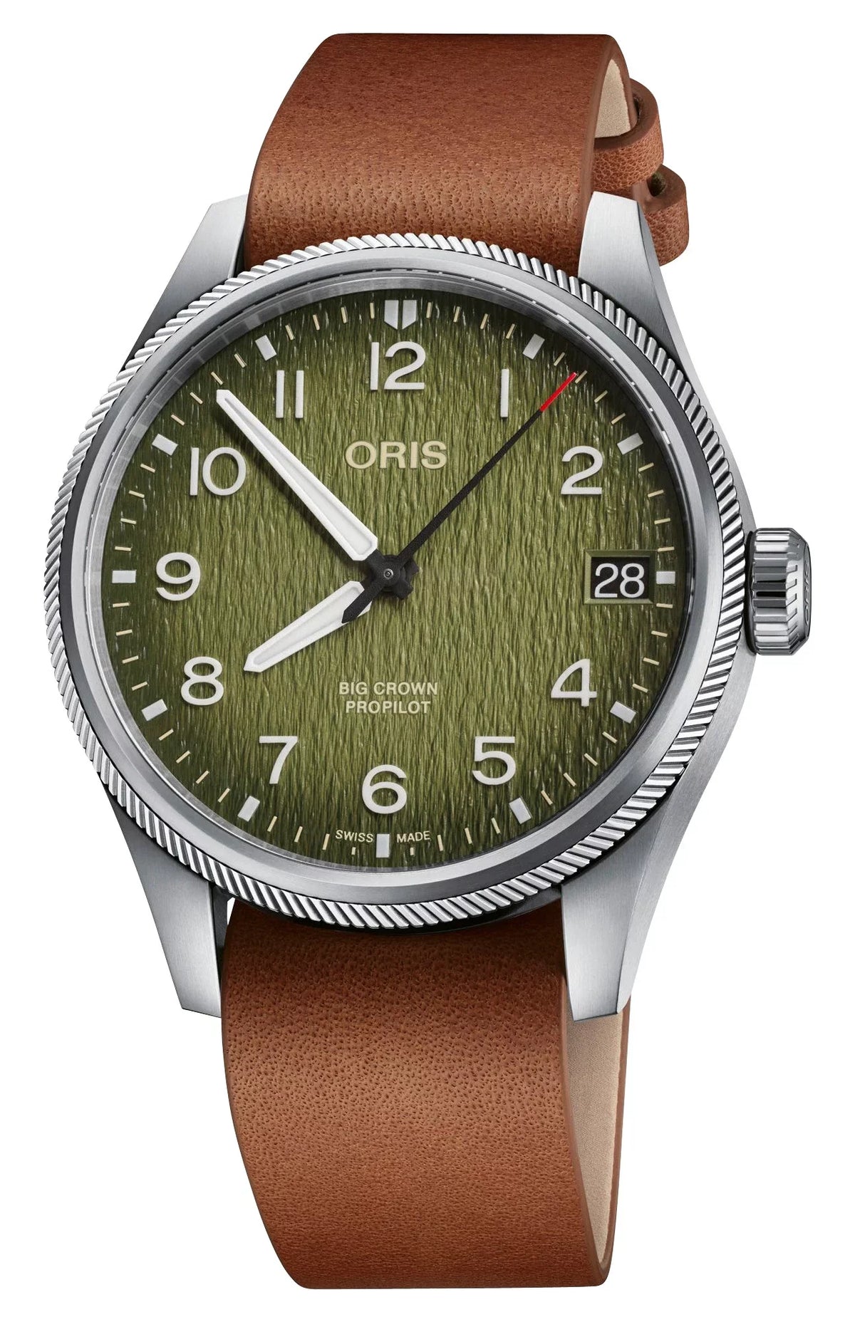 ProPilot Strap Air Green Date 4187-Set 751 Mens Green 7761 Okavango Oris Watch Brown Dial Textile Edition Interchangeable Limited Automatic Rescue Leather