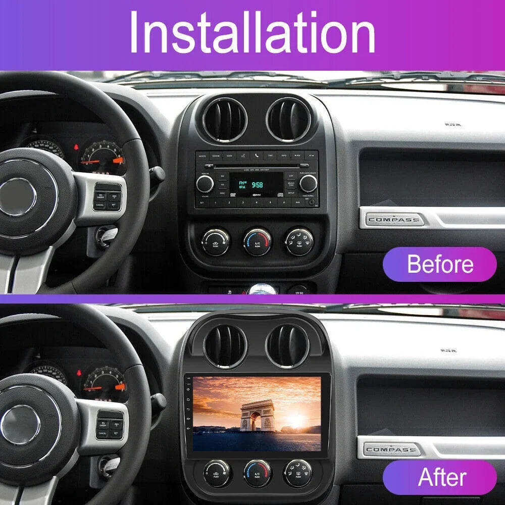 Android WiFi, Navi Display Stereo GPS - 10.1" Jeep - Compass Car MP5 Reverse Kydely Camera Bluetooth, Player Patriot 11,