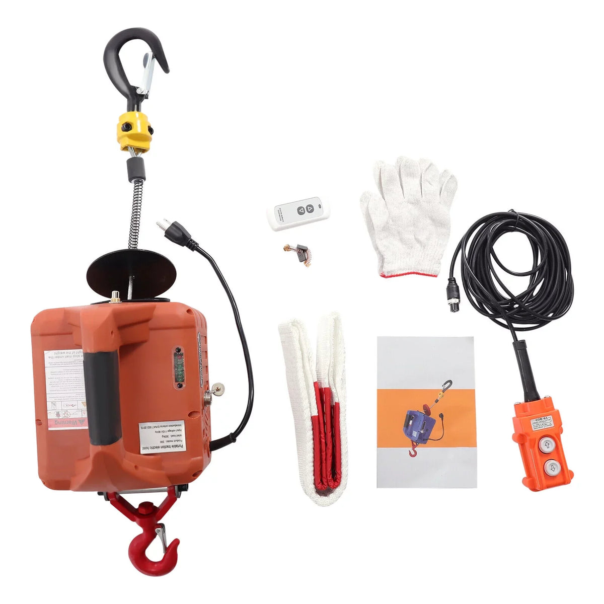Crane 1100 Control 3-in-1 Winch ZhdnBhnos Lift 110V LBS Electric Portable Remote Wireless Hoist Kit
