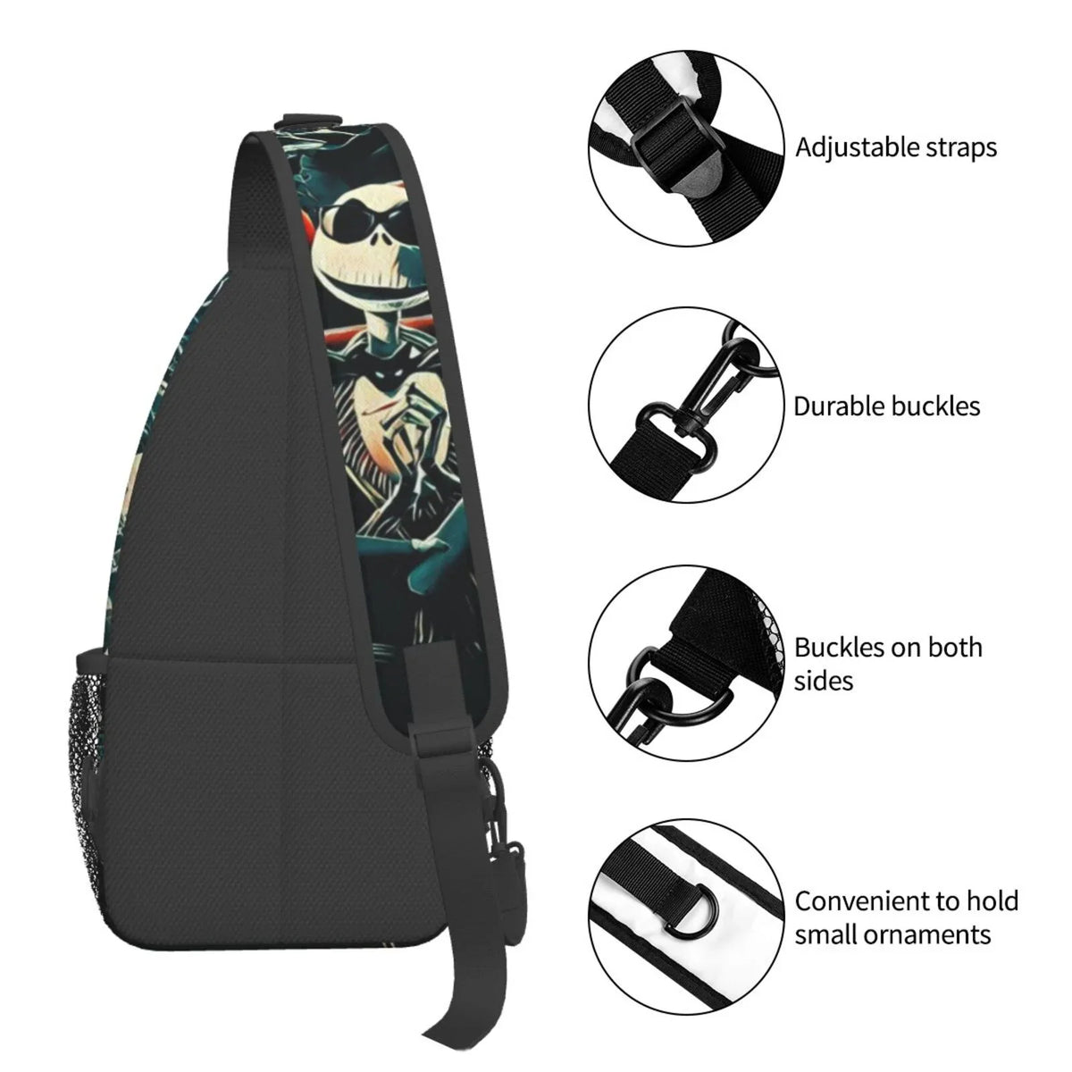 Gifts Shoulder Men Bag Hiking Skellington Backpack Crossbody Sling Chest Women Daypack Travel Jack Bags Unisex For