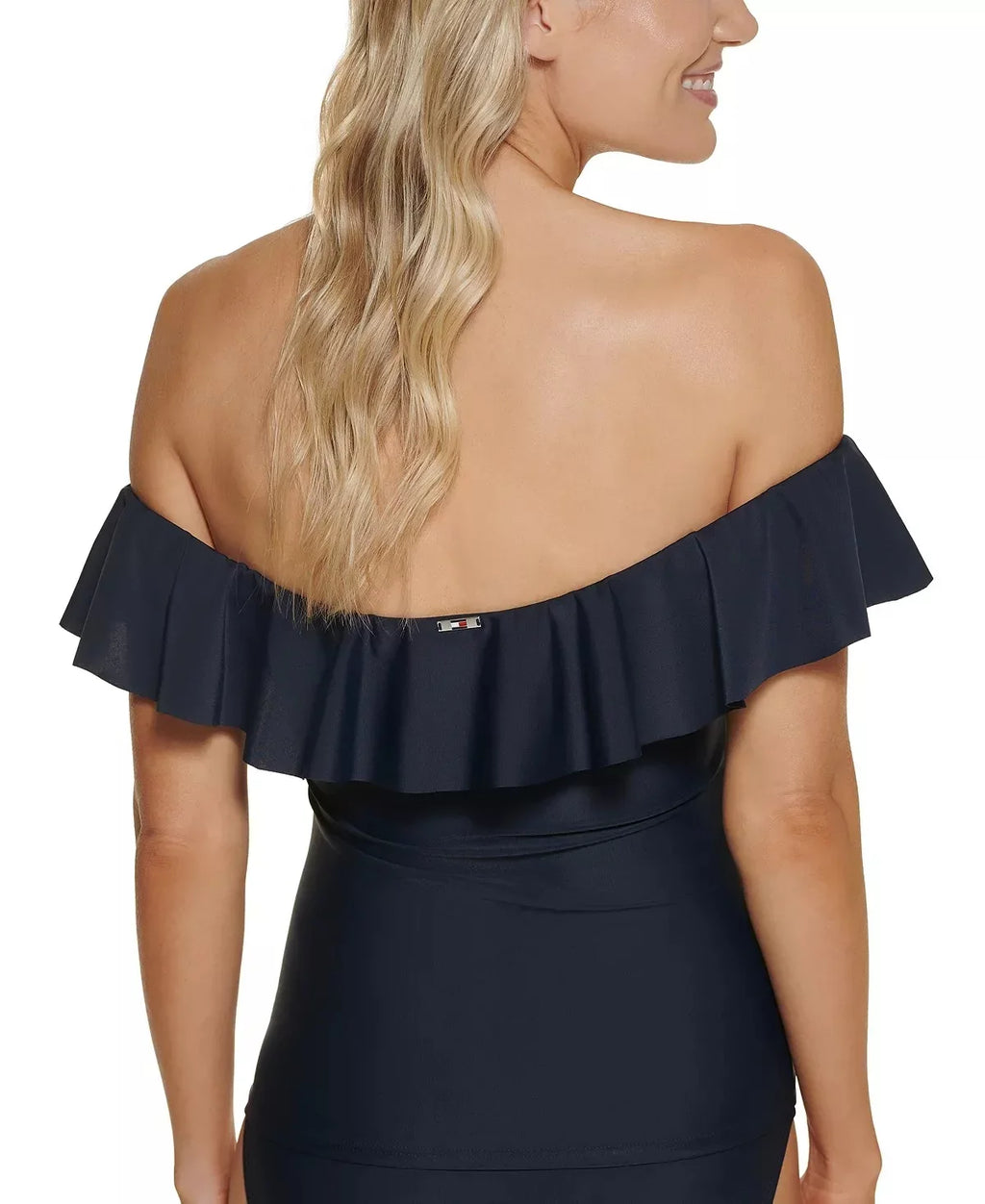 Hilfiger CAPTAIN BLUE SKY Tankini US NAVY Top, Tommy Small Off-the-Shoulder