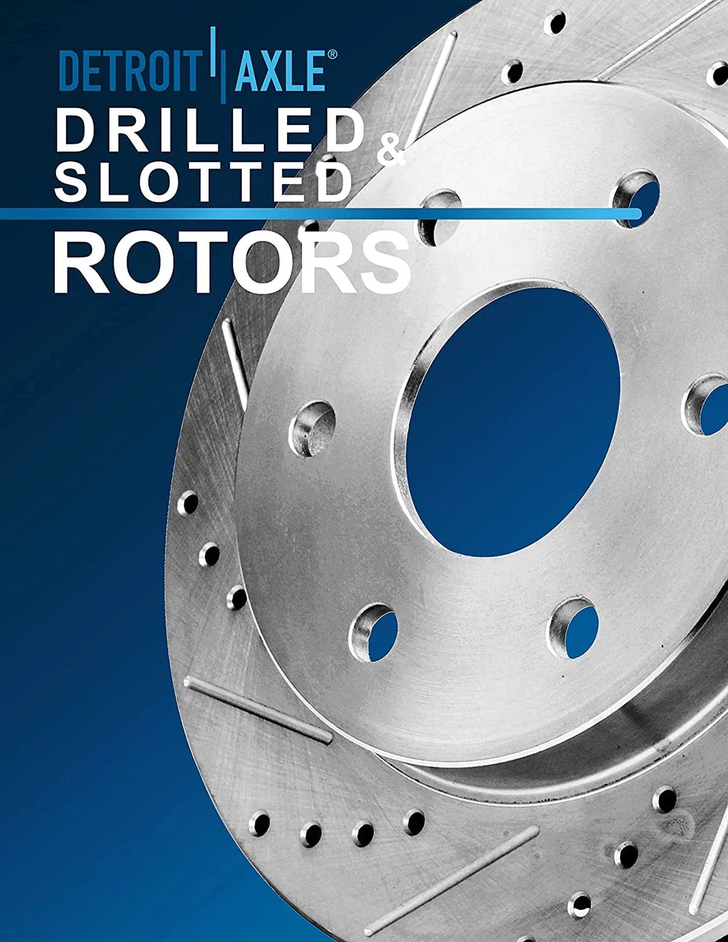'- & Kit 2017 2015 and Brake 2016 Detroit Brakes 2012-2020 Replacement 2013 F-150 Axle 2019 Disc for 2018 Rear Front Ceramic and 2014 Brake Rotors Pads Drilled Slotted Ford