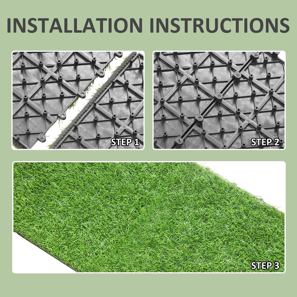 x Tile, x 2'' 12'' Grass BuxWellBang 9pcs Artificial Tile Interlocking Turf Flooring 12''