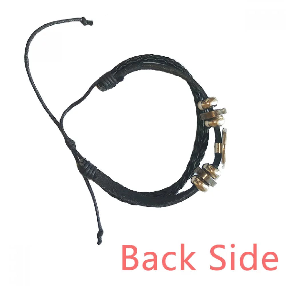 Rope Leather Braided Yap Men Woven Wristband Rainbow Flag I LGBT Am Bracelet