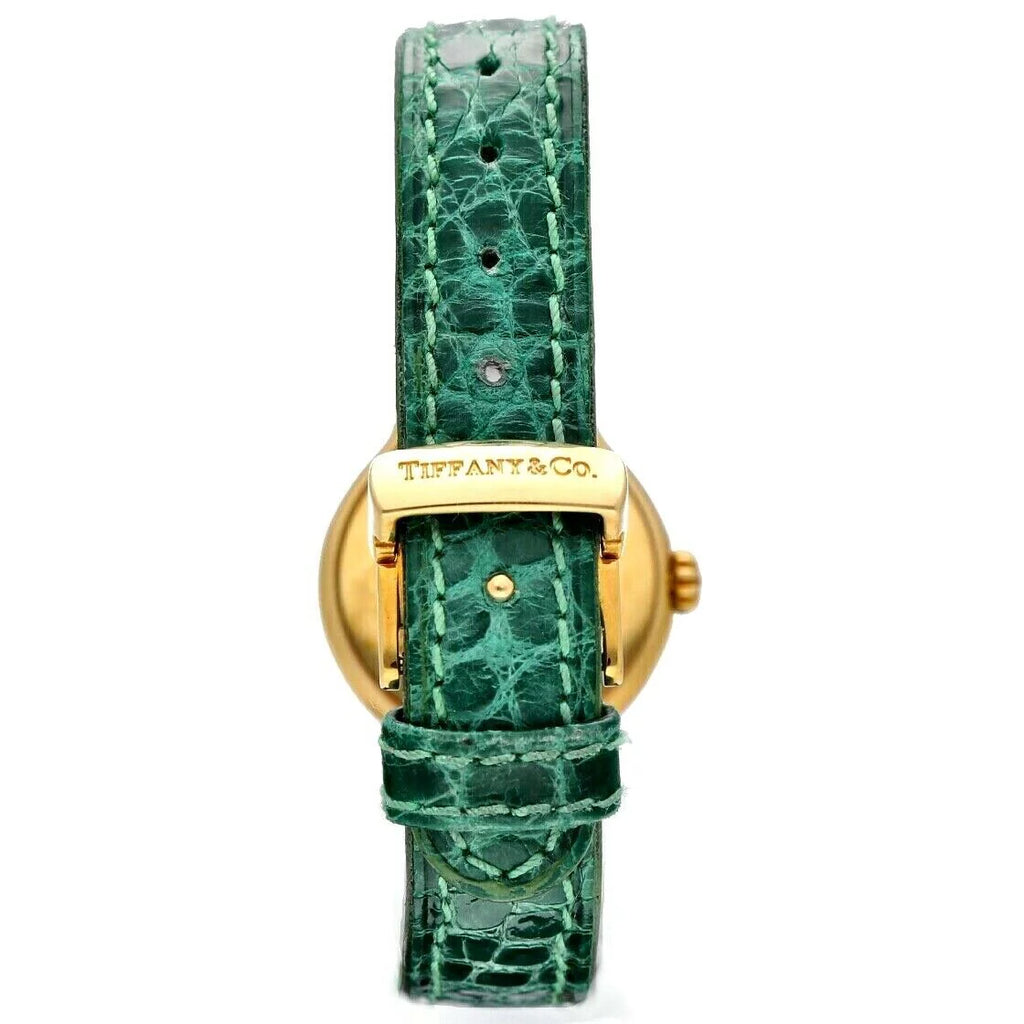 L0130 Yellow White Ladies Dial Case Watch Tiffany&amp;Co 18k Gold Tesoro Leather