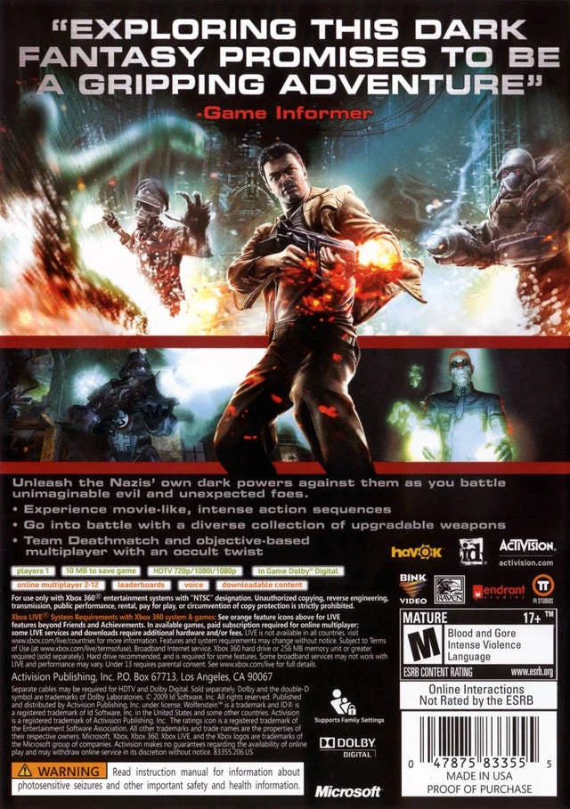 (Xbox Wolfenstein 360) Activision