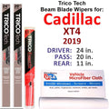 2019 Wipers Blade (Set Beam Wiper XT4 w/Rear Cadillac 3) of