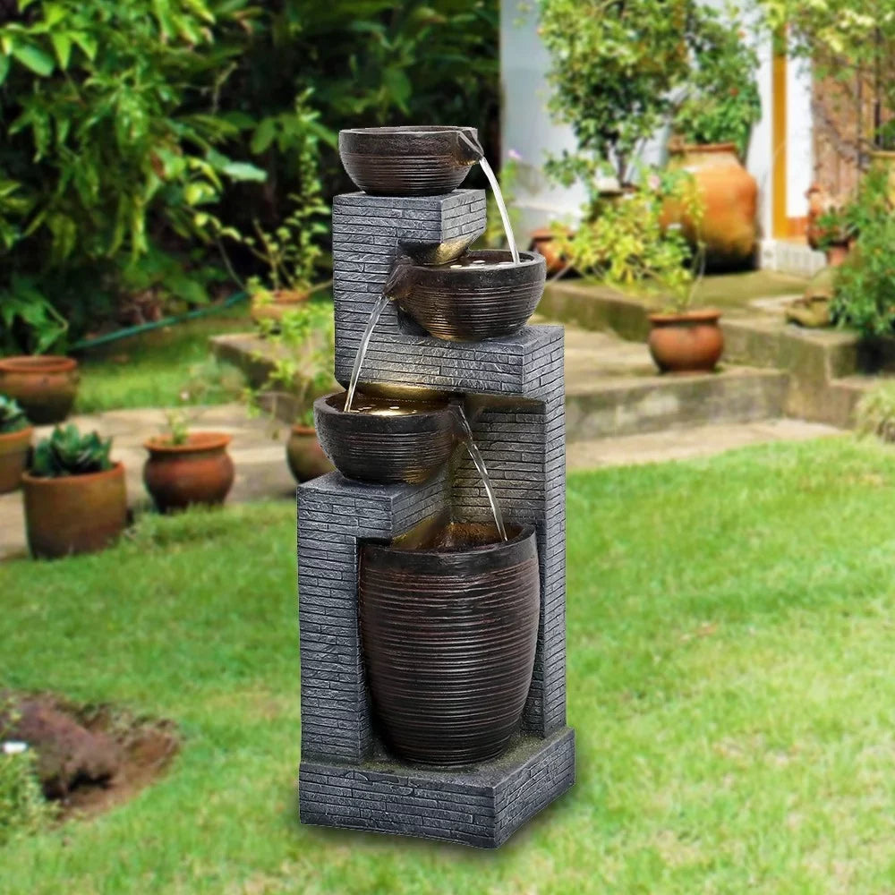 Resin outdoor With Light Fountain Cliffdell