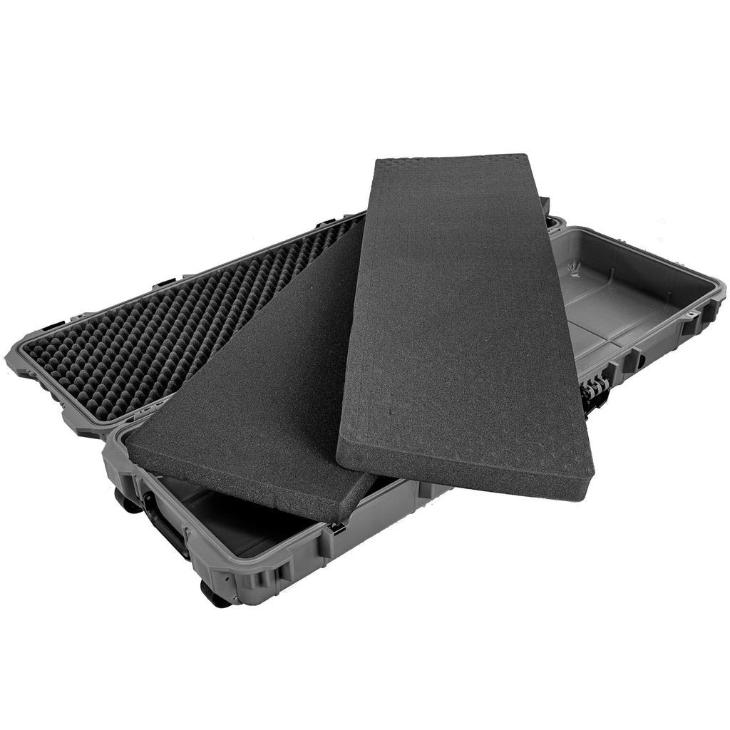 Case with Inch Eylar Crushproof, 38" Lockable Roller Valve Gray Mil-Spec Hard Pressure Fittings & Waterproof with Foam,