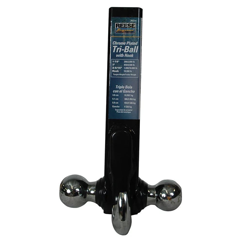 Trailer 7031400 Tow w/ Hook Ball Hitch Towpower Reese Duty Mount Heavy Tri-Ball