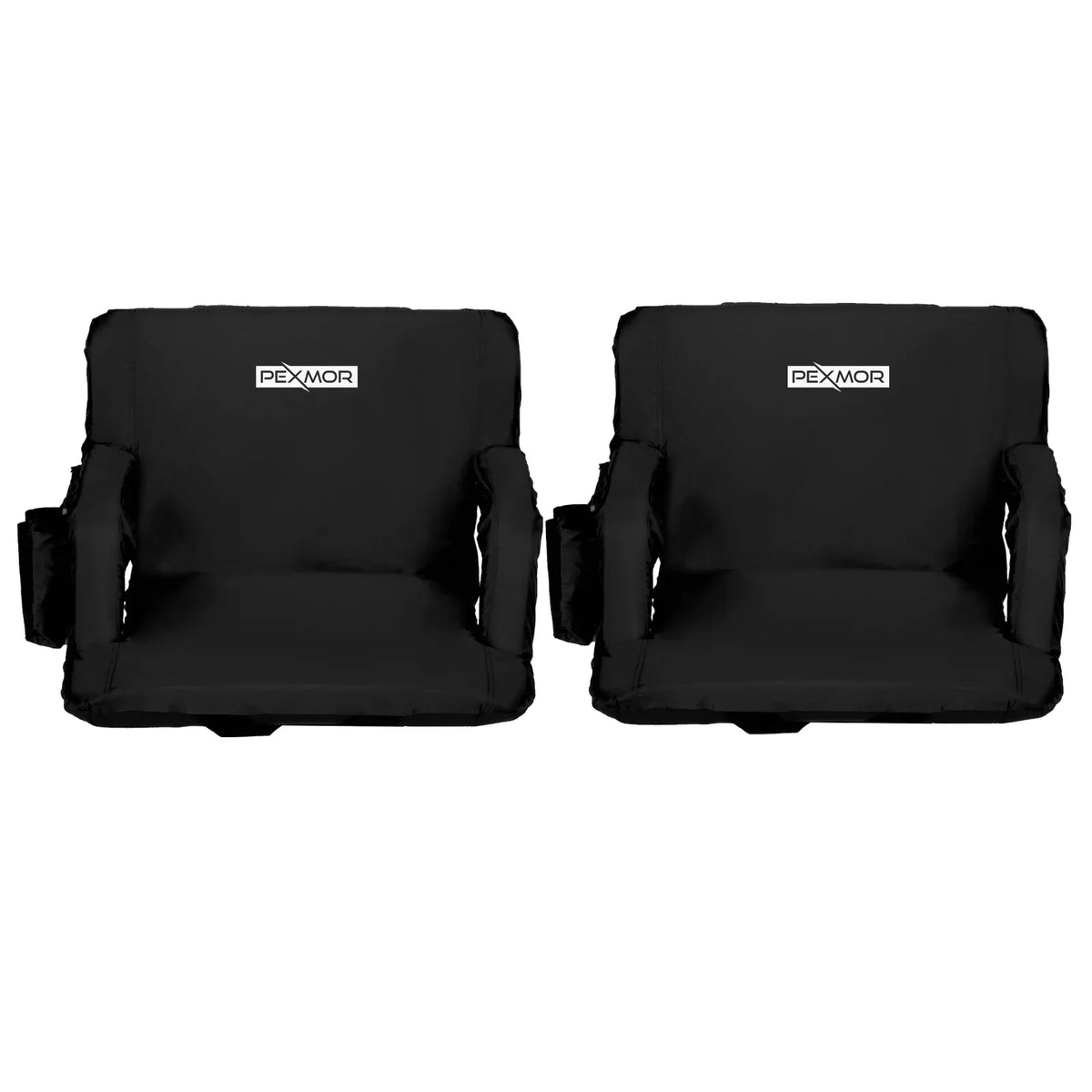 Seat with Reclining Carrying Back 21'' Stadium Portable for Bleachers Width PEXMOR Bag, Standard 2-Pack & Support Cushion,