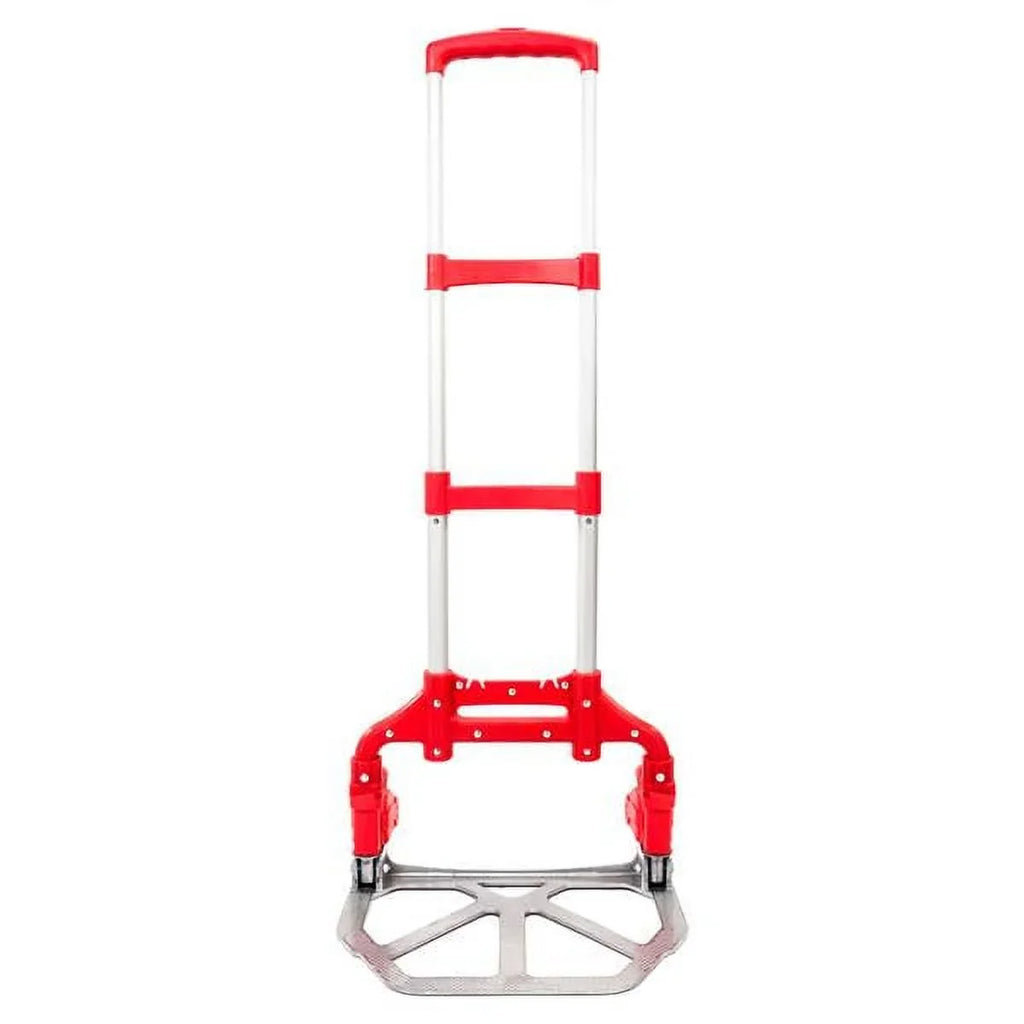 Portable Cart Luggage Collapsible Red Folding Trolley Push Truck Dolly Aluminium Hand