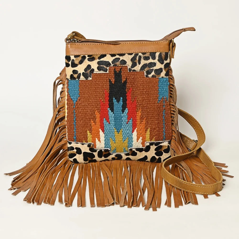 OHA116 purse women bag Leather Wool Upcycled western Hair-on OHLAY handbag HOBO OH Genuine