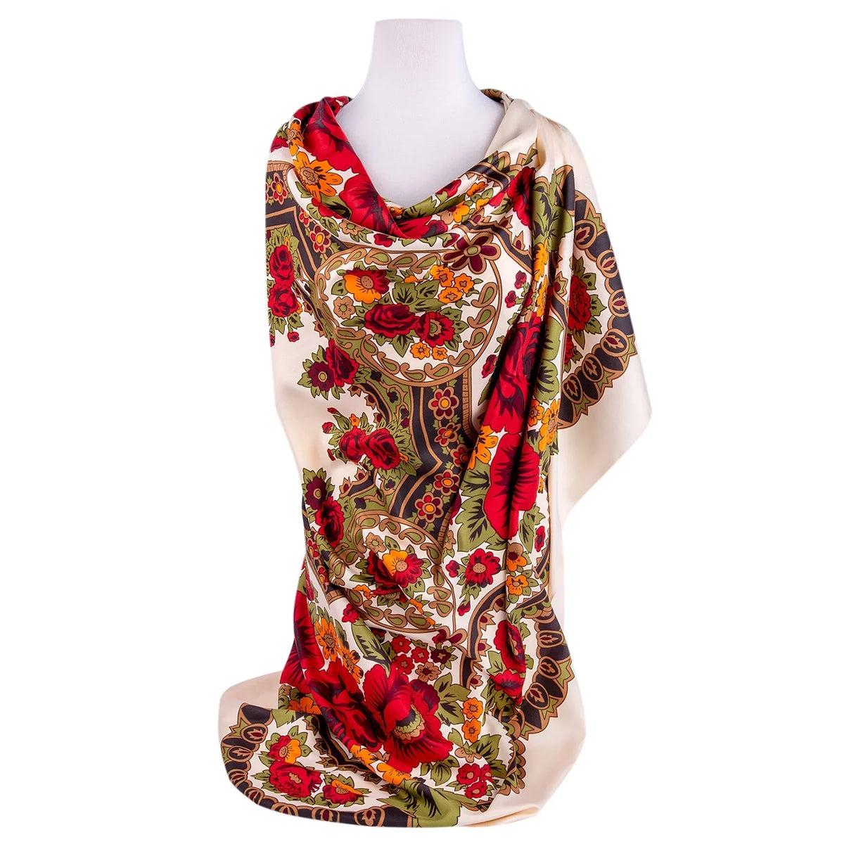 GOODS * Evening 51x51'' 130 and Shawl Fashion STP for (130 Beige Travel Precious Shawl Tops Silk Shawl cm) for Wedding Women Wrap Scarf