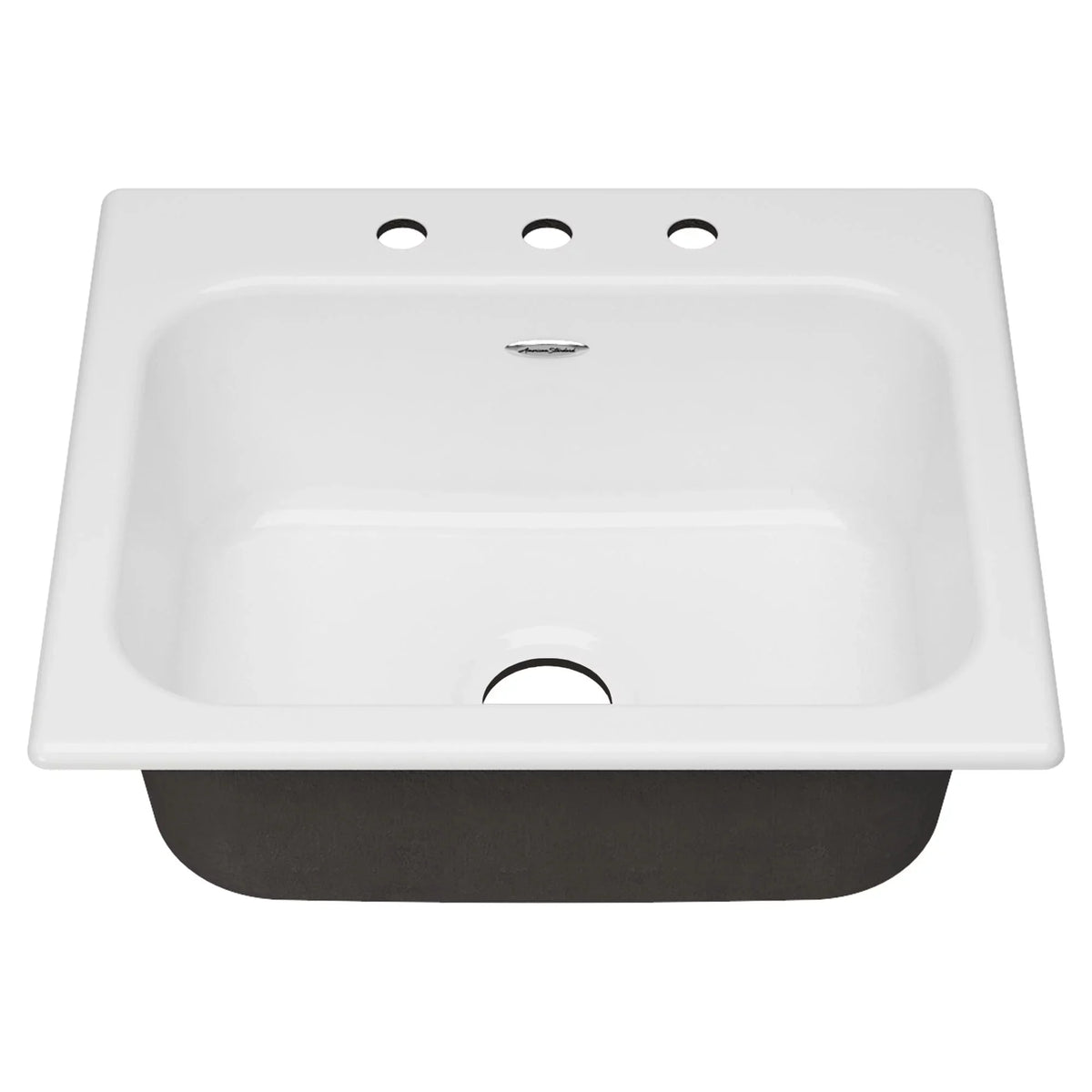 25 Drop-in Brilliant in American Sink Single Kitchen Bowl 3-Hole White Standard Iron in. Quince Cast