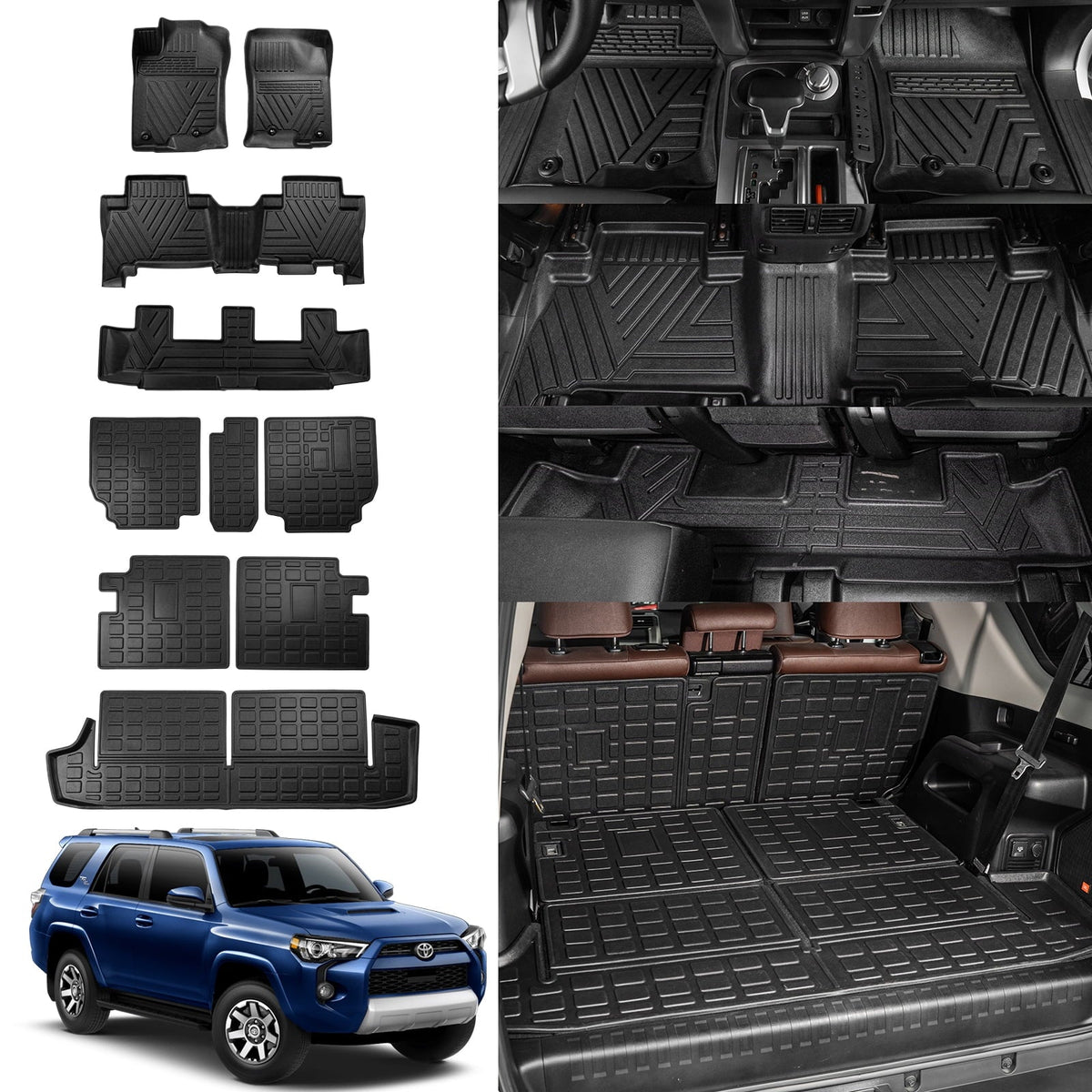 4Runner Trunk Mat Cargo 2013-2023 Liner Cargo Toyota Floor Seats 7 Mats Mat Accessories Fit