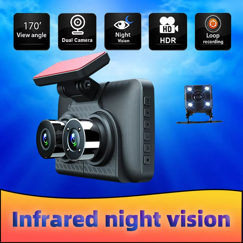 Pinnaco Camcorder Cam Wide 3 Mirror Car Safety Cameras Recorder Angle Rearview Dash Driving