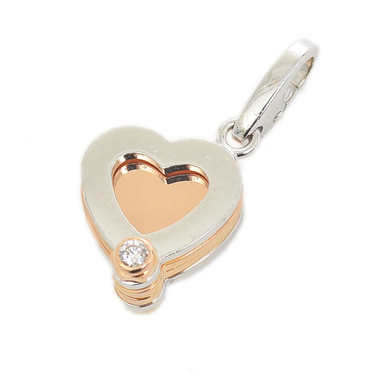 Pre-Owned Clover Charm Cartier Diamond K18WG/PG Pendant (Good) B3009000 Top