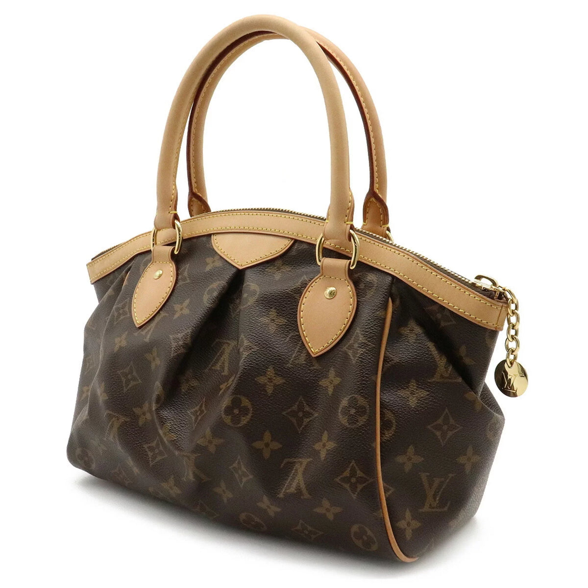 Authenticated Tote Handbag Bag Monogram PM Vuitton Louis M40143 LOUIS Used Tivoli VUITTON