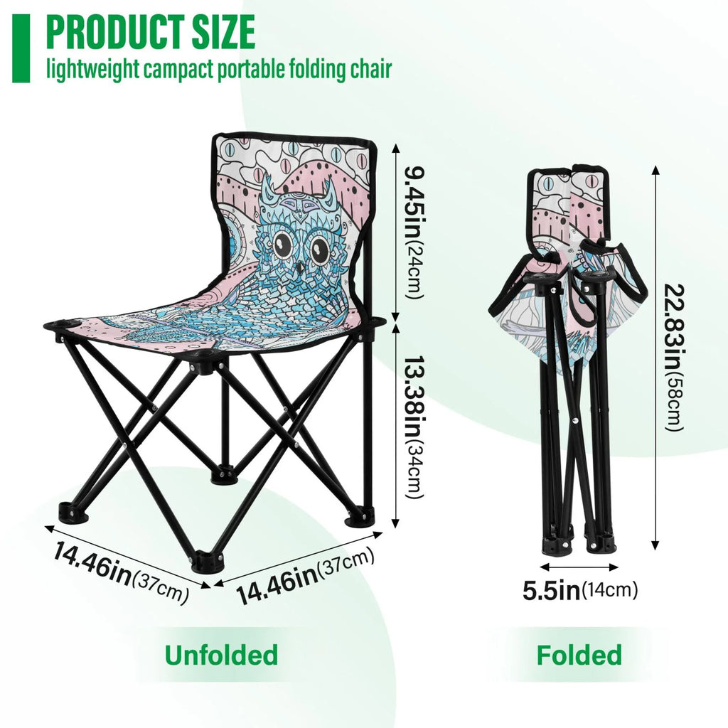 Beach Chair Owl Chair Kids Abstract with Chair Chair Camping Lawn Carry Outdoor Portable Mandala Fishing Small Folding for Bag