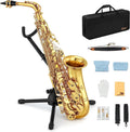 Flat Beginner Band Eastar Gold School E AS-II Sax Stand with Instruments Full Alto Saxophone Lacquer Student Kit Orchestra