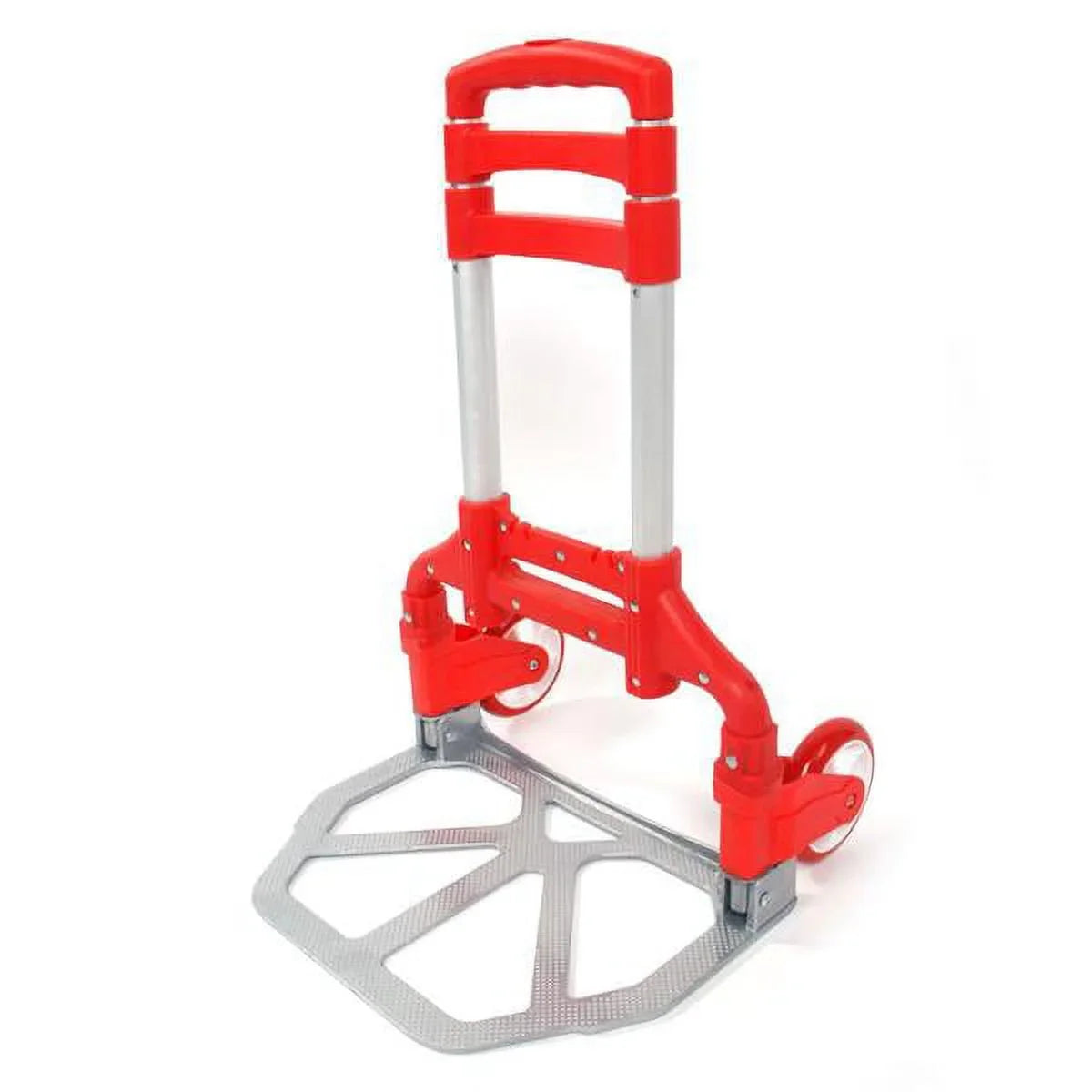 Portable Cart Luggage Collapsible Red Folding Trolley Push Truck Dolly Aluminium Hand
