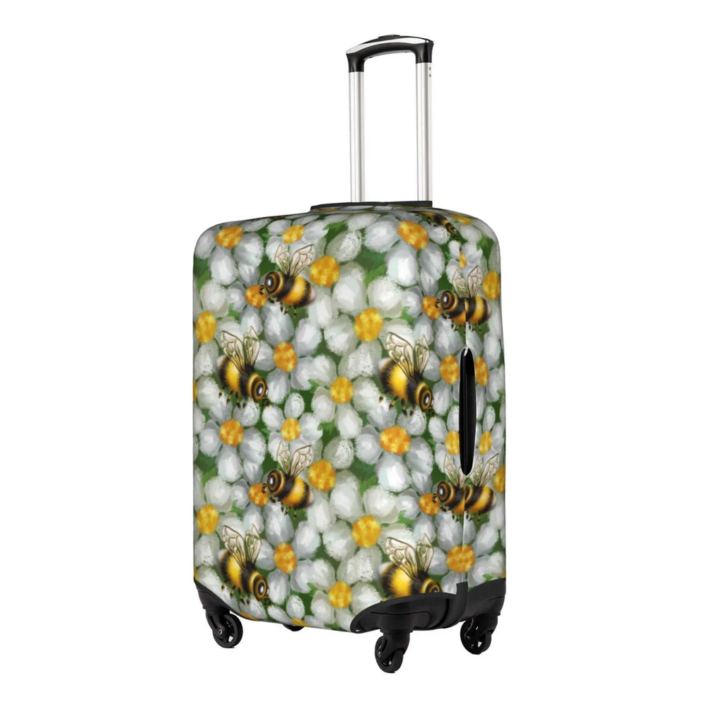 Suitcase Suitcase And Protector- Cover Luggage Kll Flower Bees Cover