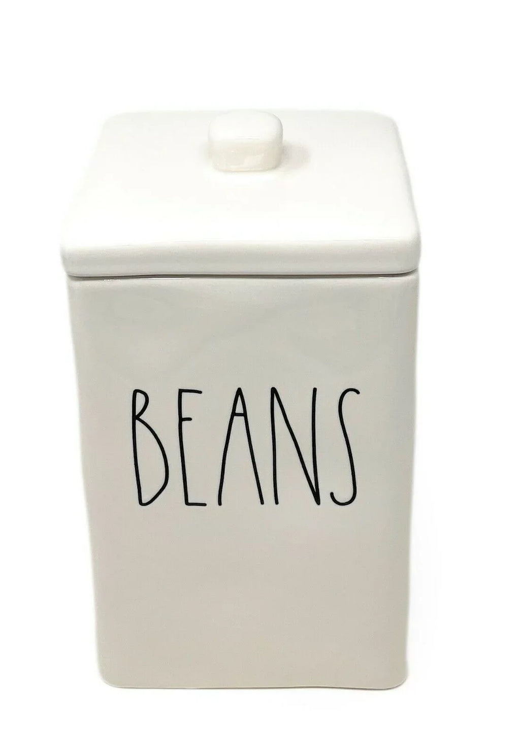 Rae Ceramic BEANS LL Canister Lid with Magenta Letter Dunn by Square