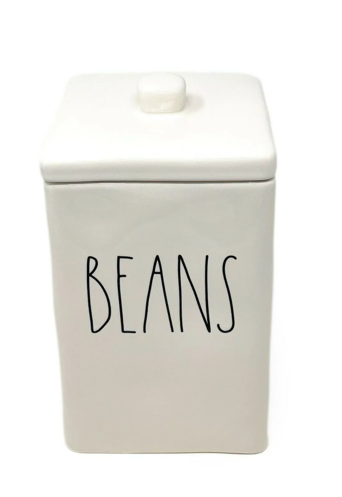 Rae Ceramic BEANS LL Canister Lid with Magenta Letter Dunn by Square