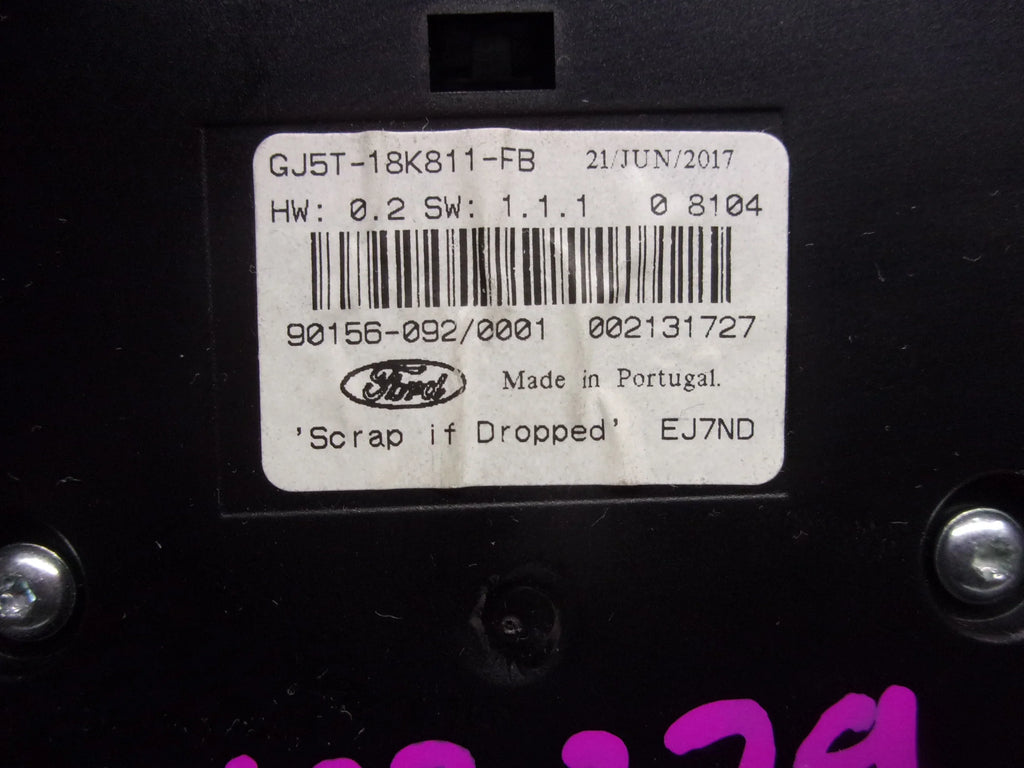 Sony Radio ID 2017-2019 OEM Ford Escape Control GJ5T-18K811-FB Pre-Owned Panel (Good)