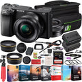 a6400 Editing Deco Camera Lens Battery f/3.5-5.6 Kit Bundle Telephoto Lens OSS Gear Power Sony Filter 2.2X Angle Extra and 0.43x (Black) ILCE-6400L/B with Case 16-50mm 4K + Wide Mirrorless Set &
