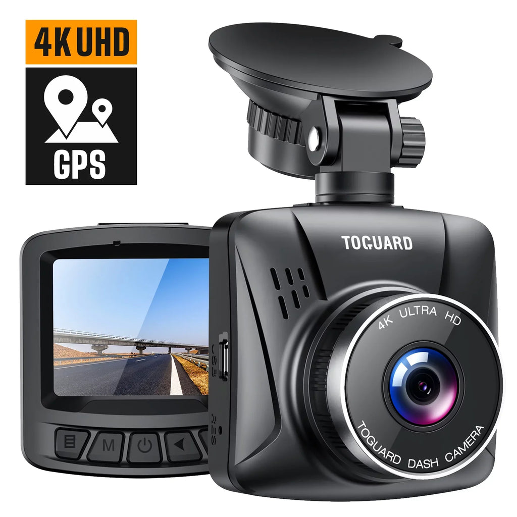 Dash LCD with Cam Vision, Cam,4K 170° GPS, Night 2" Parking Angle, Wide Front WDR, Camera Screen Car Dash TOGUARD Mode, G-Sensor